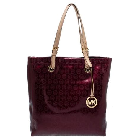 michael kors burgundy patent leather bag|michael kors patent leather wallet.